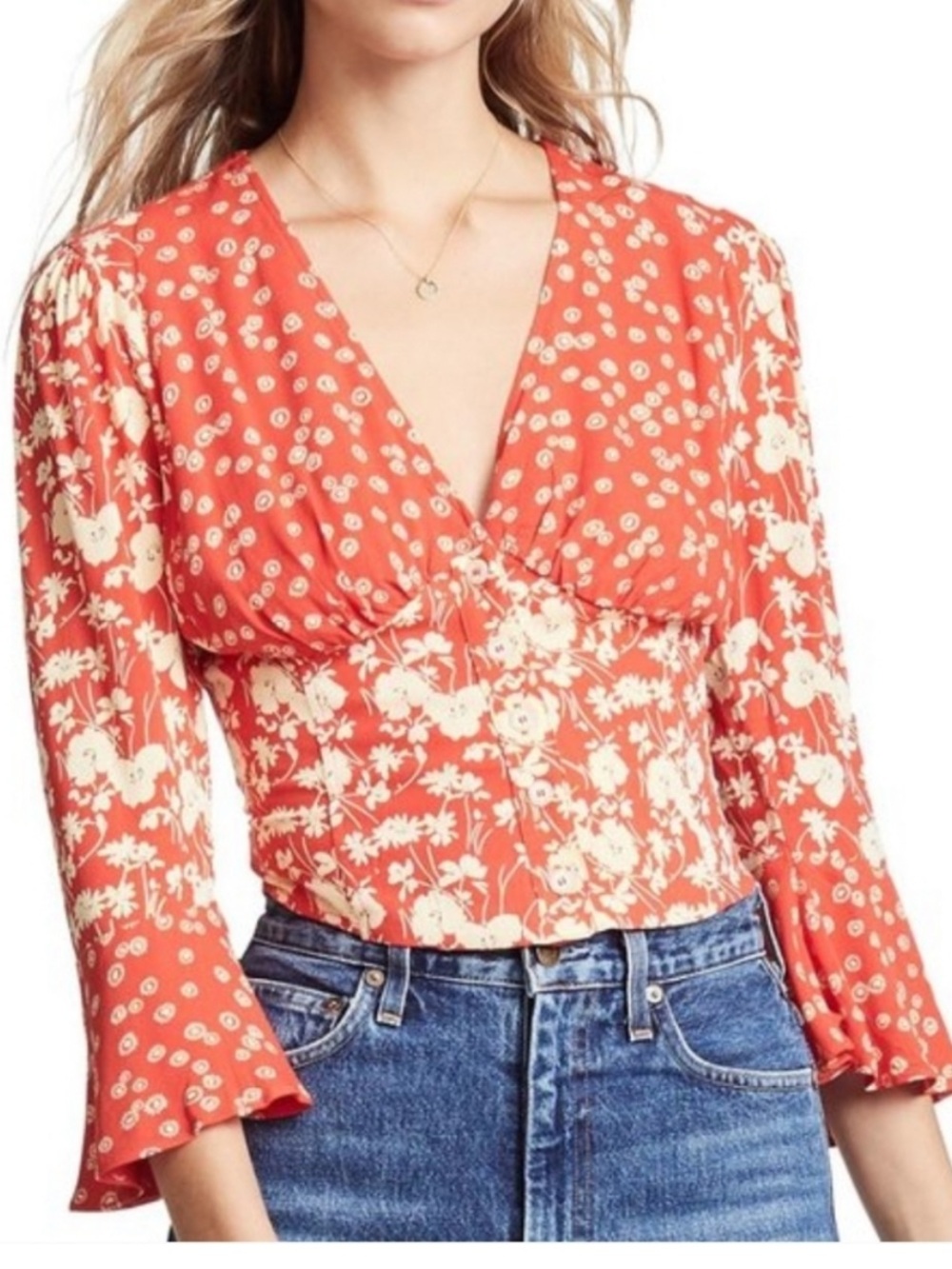 Free People Lady Bohemian Floral Top Whimsigoth